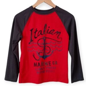 CHEROKEE BOYS' LONG SLEEVE SHIRT.SIZE M(8/10).RED,GRAY